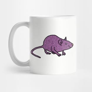 Purple Metallic Effect Rat Line Drawing Mug